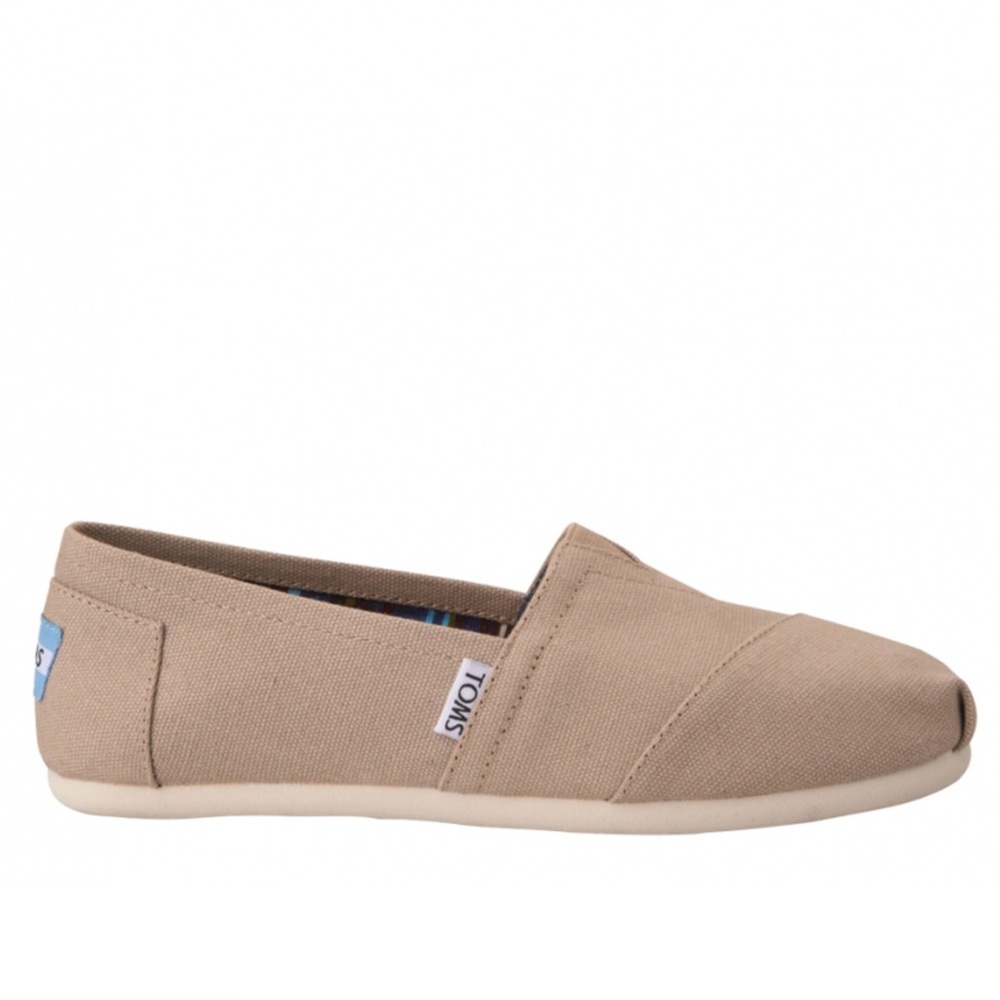 Tan Toms canvas slip on shoes